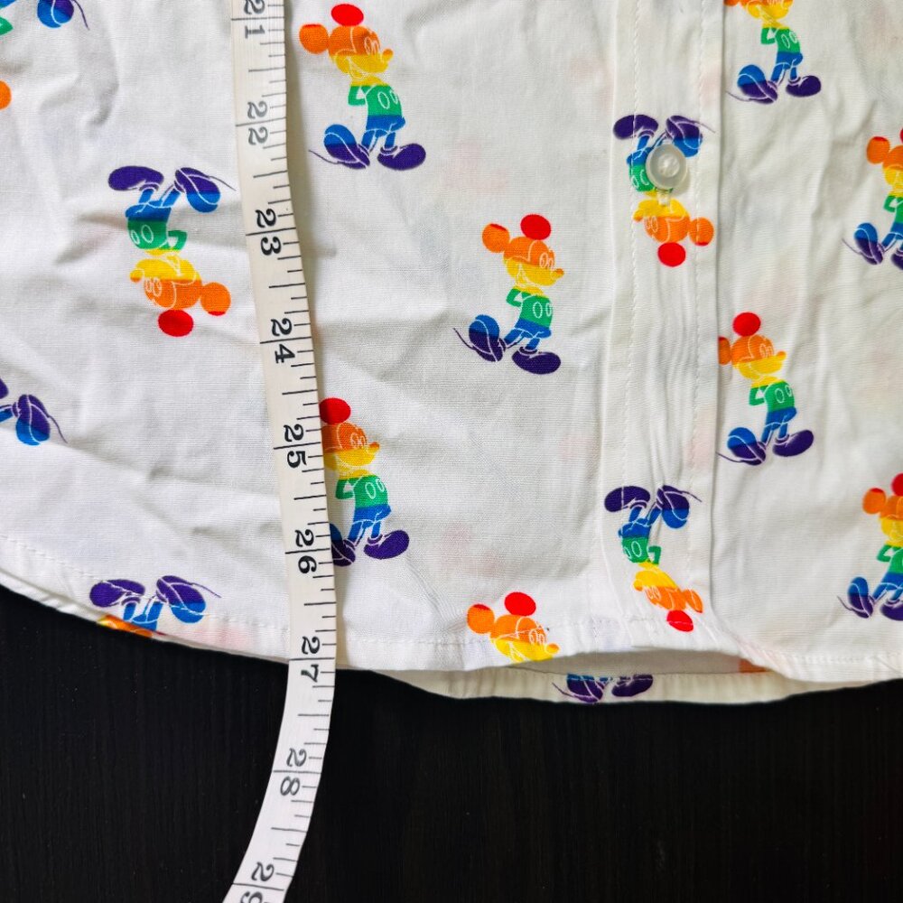 Mickey Mouse Shirt Mens Small Rainbow Pride Button Up Disney Parks World NEW S - Picture 8 of 9